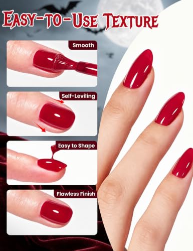 Image of Beetles Crimson Whisper Red Builder Nail Gel & Nail Brush TPO & HEMA-Free