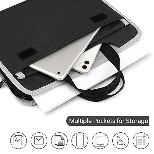 Uquelic 13 Pockets Accordion File Organizer With Hidden Handle, Expanding File Folder With Zipper & Labels, Portable Fabric Document Organizer/File Folders Fits For Letter Size / A4 Paper #TOP2