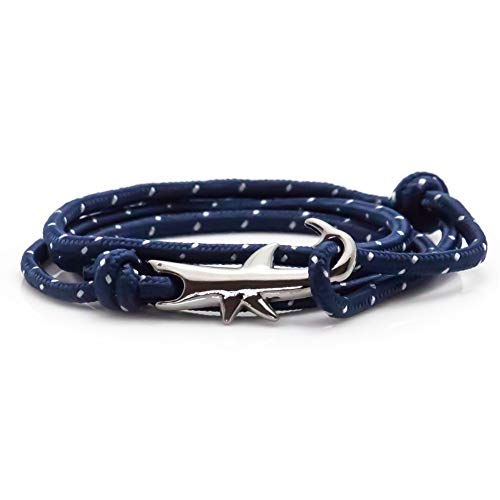 Fashion Gun Black Alloy Shark Tail Hook Colorful Rope Link Bracelet