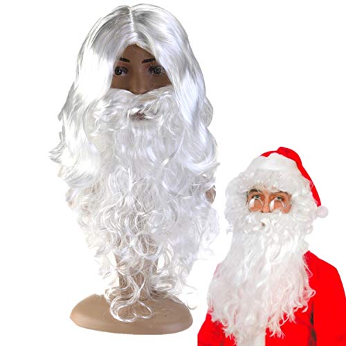 FRCOLOR Natal Papai Noel Barba Falsa Barba Branca Xmas Papai Noel Santa Férias Peruca de Cabelo Fals