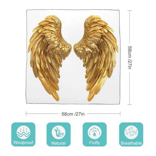 White Angel Wings Women Hair Scarf Square Silk Like Head Scarves Handkerchief Satin Neck Scarf2