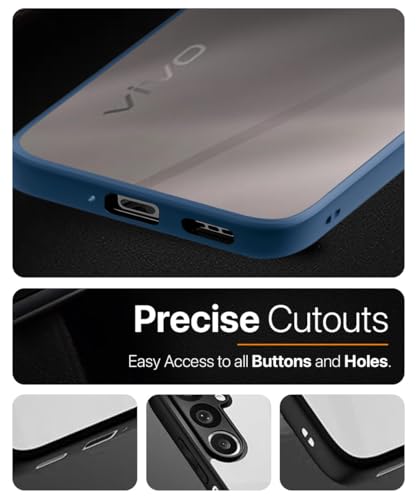 Image of WOW IMAGINE Shockproof Hybrid Back Cover for Vivo T4 lite 5G | iQOO Z10 lite 5G | Y04 4G | Y19 5G | Y19E | Hard Slim fit Back Case | PC & TPU | Clear Transparent Case - Blue