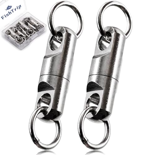 FishTrip Heavy Duty Swivels Fishing Tackle, 10pcs Big Game Bullet Swivels Saltwater for Surf Fishing Sea Catfish (Size 2