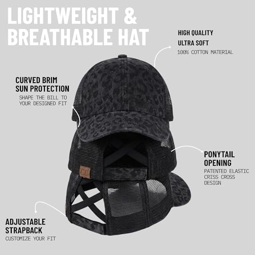 Image of Funky Junque Womens Baseball Cap Dad Hat Ponytail Messy Bun Trucker Ponycap