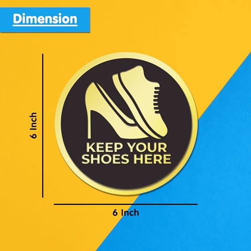 Image of Rousrie Keep Your Shoes Here Stickers For Glass Doors (Size: 6 Inch) For Office, Stores, Cafe, Hotel, Restaurant, Business & Shop, Self-Adhesive, Acrylic Signage (Keep your shoes here)