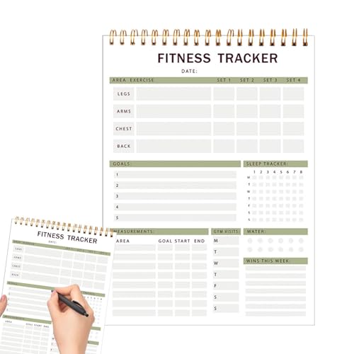 Planificador diario de fitness, planificador de entrenamiento, diario de fitness, planificador de entrenamiento para aprender nutrición y planificador de entrenamiento para mujeres y hombres para