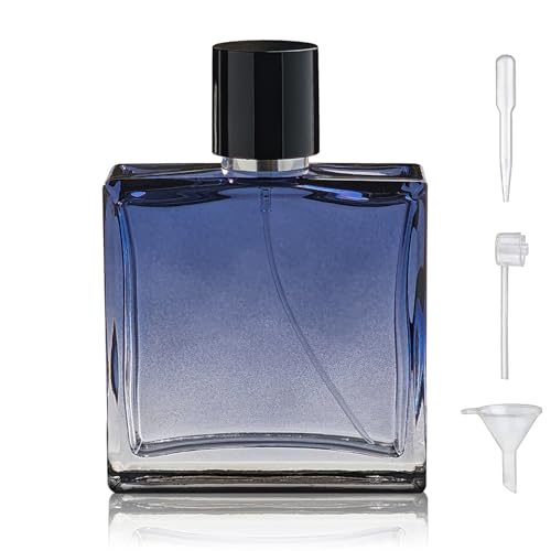 Yerpkefey 100ml/3.4 Oz Glass Spray Bottle Perfume Atomizer,Empty Refillable Perfume Spray Bottle with 3 Kinds of Dispenser (A3)