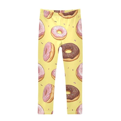 Doughnut Girls Leggings,Workout Leggings for Girls Toddler Athletic Legging Size for 3-10T