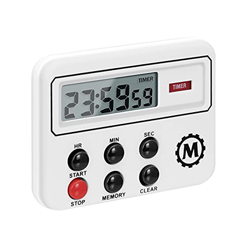 MARATHON TI080004 24 Hour Compact Digital Timer with Countdown, Countup & Clock Feature with Magnetic Clip - Battery Included