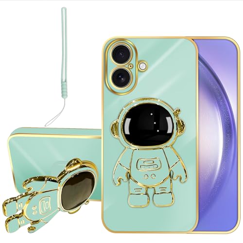 Coque iPhone 17 évite rayures caméra avec béquille astronaute antichoc vert clair - 7