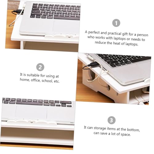 Soporte portátil para laptop con ventilación blanco miniatura 3