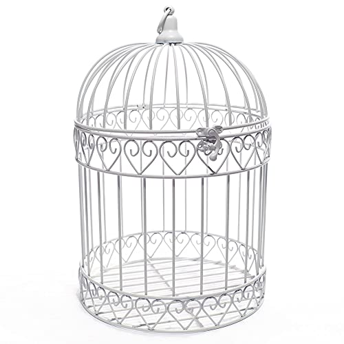 Anderson's Decorative Ivory Wire Birdcage Wedding Centerpiece, Table Décor, Hanging Decorations, Reusable