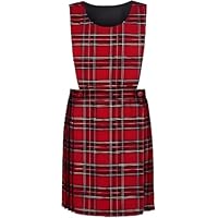 Girls Tartan Pinafore School Uniform Dress | Classic Red Checks | Smart Sleeveless Schoolwear Outfit for Kids & Teens | Ages 5-6 Years Comfortable Everyday Schoolwear
