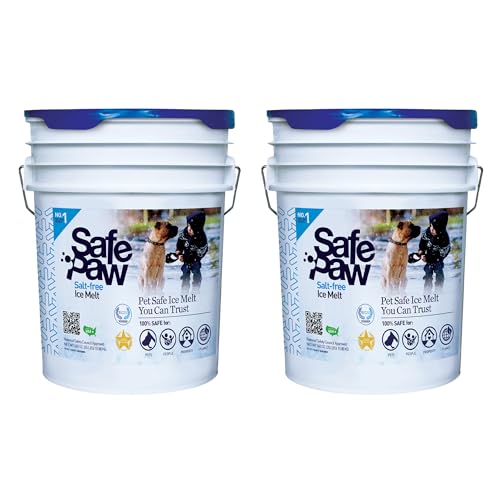 Image of Safe Paw 2 Pack Pet-Safe Ice Melt, Salt & Chloride-Free Deicer, 35 Lbs Each - Non-Corrosive, Dog-Friendly Snow Melter for Concrete, Wood Decks, Driveways & Sidewalks