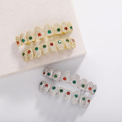 Grillz Hip Hop Multicolor con Piedras CZ 16K Dorado miniatura 5