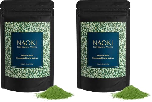 Image of Naoki Matcha Superior Ceremonial Blend - Authentic Japanese First Harvest Ceremonial Grade Matcha Green Tea Powder from Uji, Kyoto (100g / 3.5oz) (Pack of 2)
