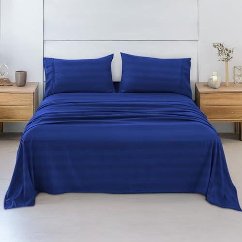 Catálogo para Comprar On-line Comercial de blancos más recomendados. 47 CUORY Juego De Sábanas Matrimonial 3000 Hilos Egipcian Premium | Sabana De Microfibra Lujo Súper Suave y Ligera | 2 Fundas, 1 Sabana De Cajon, 1 Sabana Plana | Rayas Diseño |...