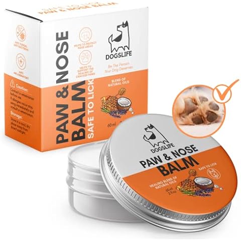 Organic Dog Paw & Nose Balm | 100% Natural Paw & Nose Balm To Repair Cracked Paws & Itchy Noses | Anti Fungal Paw Cream & Lick Safe Protection For Dogs Paws & Noses Cover
