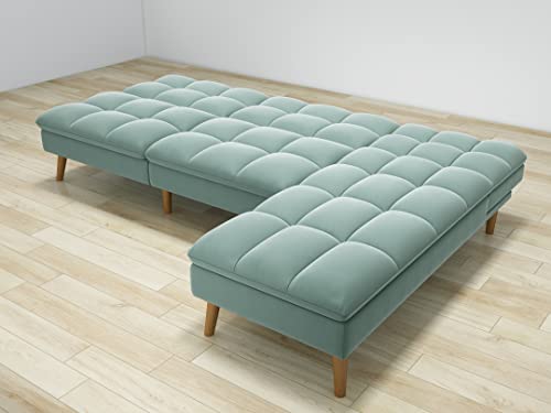Gold Sparrow Bovey Convertible Sofa Bed Sectional, Mint #TOP4
