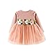 Produktbild Kobay Niedlich Kleinkind Baby Mädchen Floral Tutu Lange Ärmel Prinzessin Kleid (8 / 1Jahr, Rose)