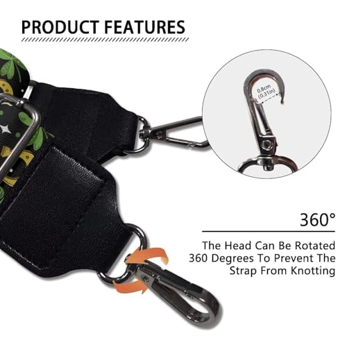 Image of GLENLCWE St Patricks Coins Buckles Wide Shoulder Strap Women Men Adjustable Replacement Belt Crossbody Canvas Bag Handbag