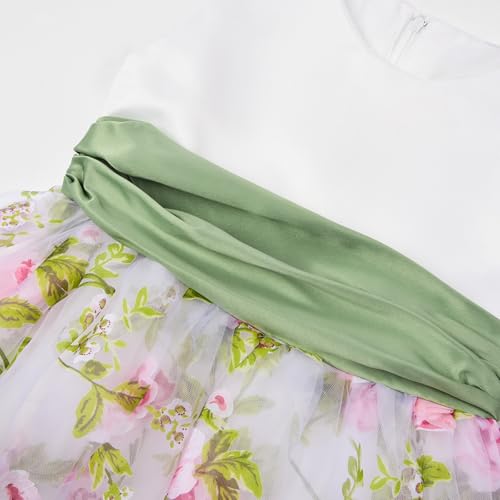 Uhnice Flower Girl Floral Dress Sleeveless Dresses with Detachable Bow for Wedding Party3