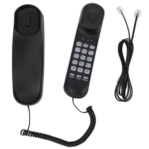 An der Wand Montierbares Telefon, Verstellbares Schnurgebundenes Telefon mit Klarem Klang, An der Wand Montierbares Festnetztelefon für das Büro zu Hause Im Hotel (Black)