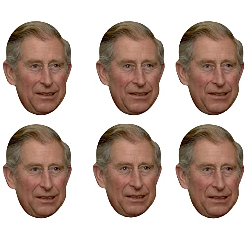 SHATCHI 10Pcs King Charles III Royal Family Face Mask King’s Coronation Supplies Celebrities Face Masks UK Hen Night Stag Parties Fancy Dress Bulk Wholesale