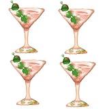 CYMYLAR 4Pcs 43Inch Martini Glass Olive Balloons,Cocktail Party Balloons For A Tini Bit Older Party/Girls Night/Bachelorette/Bridal Shower/Cocktail Birthday/Retro Lounge Bar Decorations