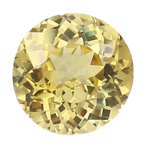 Pierre gemme saphir jaune ceylan 10x10mm ronde pour création bijoux DIY GH_NAT_09363
