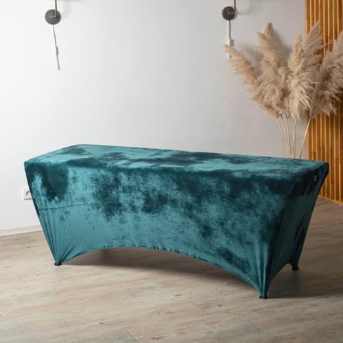 Funda para camilla estética, cosmética 190x70 cm, recorte para las rodillas, con una banda elástica - Verde Oscuro