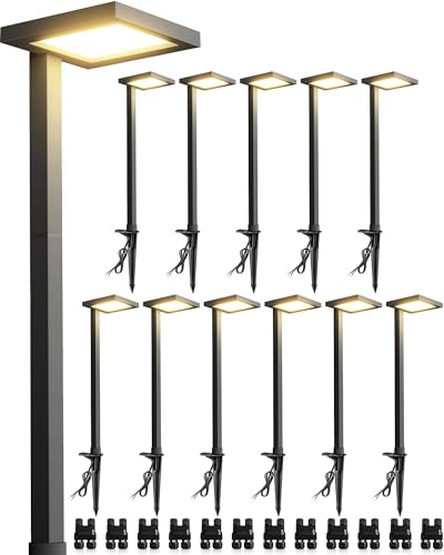SUNVIE 5W Anti-Glare Low Voltage Pathway Lights Wired 12-24V LED Landscape Path Lights 3000K...