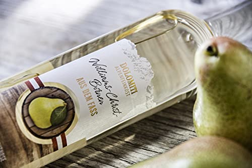 Dolomiti Alte Williamsbirne Schnaps aus dem Fass - Alte Williams-Christ-Birnen Spirituose (1 x 0.5 l) / Im Barriquefaß gereift/Echtes aus den Bergen
