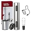 CIRCLE JOY 4-in-1 Elektrischer Korkenzieher, Wiederaufladbarer Edelstahl WeinflaschenÃ¶ffner Set mit Folienschneider, WeinausgieÃer und Vakuumstopfen fÃ¼r Weinliebhaber