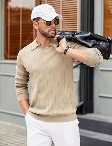 Image of NORTHWIND Men's Cotton Full Sleeve Collar Polo Sweater for Man Rib Knitted Sweaters for Men Winter Pullover Sweater for Men