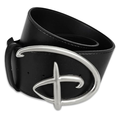 Buckle-Down Women's Disney, Signature D Logo Gold Cast Black, Vegan Leather Belt2