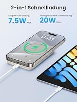 Ugreen 10000mAh Mini Powerbank Wireless 20W with MagSafe white Weiß – Ansicht 5