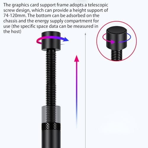 Soporte para tarjetas gráficas - Soporte para GPU con soporte hembra | Base de aluminio magnético | Soporte para tarjetas gráficas a prueba de flexión para pequeñas carcasas ITX | Ajustable, estable - imagen 8