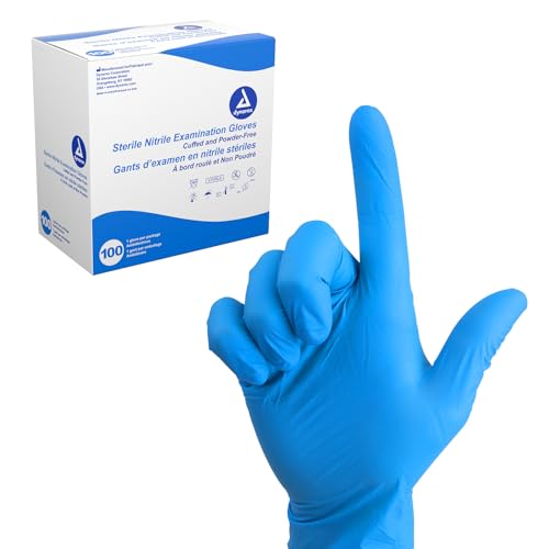 Dynarex Sterile Disposable Nitrile Exam Gloves,