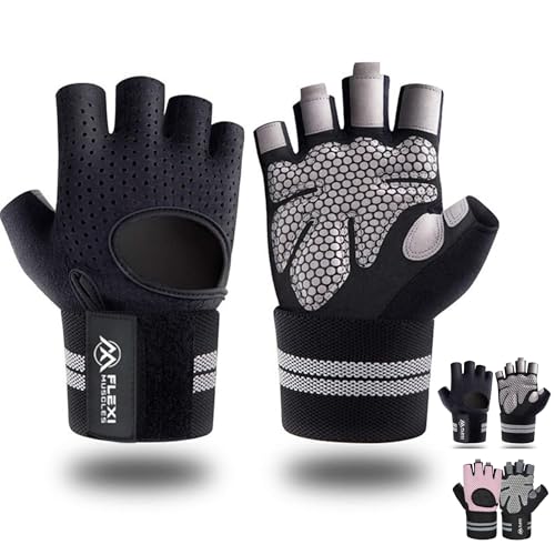 Gym Gloves for Working Out with Wrist Support Exercise Gloves for Weight Lifting Cycling and Gym. Breathable Lifting Gloves for Men and Women. (Black Small)