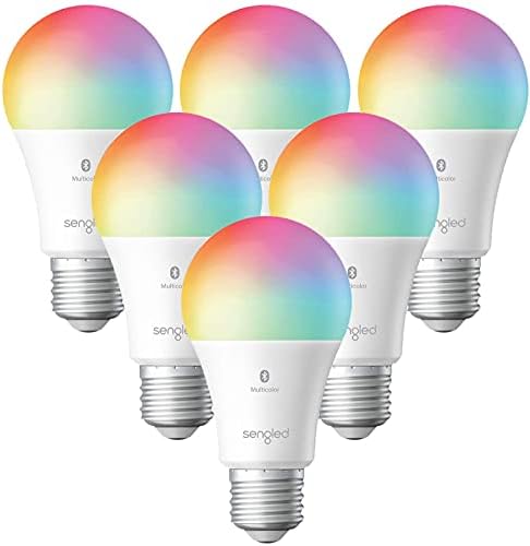 Sengled Smart Light Bulbs, Color Changing Alexa Light Bulb Bluetooth Mesh That Work with Alexa Only, Dimmable LED Bulb A19 E26 Multicolor, High CRI, High Brightness, 9W 800LM, 6-Pack, No Hub Required