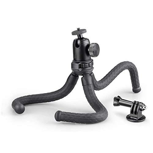 Flexibles Stativ, Kamera-Smartphone-Stativ mit drahtloser Bluetooth-Fernbedienung und Metall-Kugelkopfhalterung für Kamera, Camcorder, DSLR, Action-Kamera, iPhone, Huawei, Samsung usw Cover