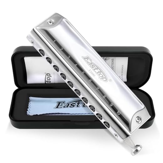 East top Armónica cromática profesional 10 agujeros 40 tonos en C, instrumento con estuche de grado superior para adultos, jugador profesional, principiante, estudiantes, como regalo de cumpleaños