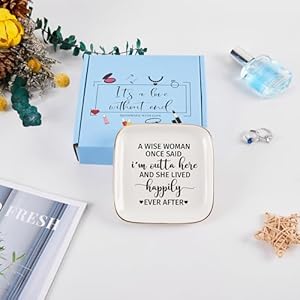Retirement Gift for Woman - Trinket Jewelry Dish - A Wise Woman Once Said 'I'm Outta Here...Lived Happily Ever After', Retired Gifts for Women Coworker Teacher Nurse Boss Lady Retirement Gift for Woman Trinket Jewelry Dish A Wise Woman Once Said Im Outta HereLived Happily Ever After Retired Gifts for Women Coworker Teacher Nurse Boss Lady