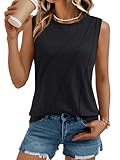AUTOMET Womens Summer Tank Tops Spring Sleeveless T Shirts Business Casual Dressy Clothes Fashion Trendy Outfits 2025 Black M (Apparel)