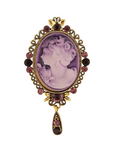Image of MINACHI Vintage Victorian Design Queen's Cameo Antique Wedding Brooch Pin, Jewelry Gift for Women
