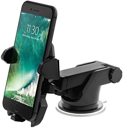 Trost - Smart Universal Phone Holder, Mobile Stand with Quick One Touch Technology and Double Shift Locking for Car Windscreen, Dashboard Table Desk