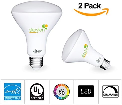 Skaylon Lighting Dimmable LED BR20 Light Bulb- Energy Star 50W Equivalent CRI80 LED Lights-500 Lumens, 3000K Energy Efficient LED House Bulb For Bedroom, Bathroom, Kitchen, Dining-Room (2 Pack, 3000K)