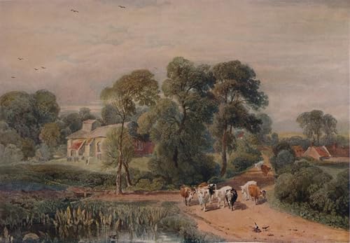 Image sur toile scène de route avec animal Peter De Wint pour habiller un grand mur vide