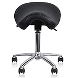2xhome - Ergonomic Adjustable Backless Rolling Saddle Stool Chair with Back Wheels Support for Clinic Hospital Pharmacy Medical Beauty Lab Exam Office Technician Physical Therapy Physician Dental